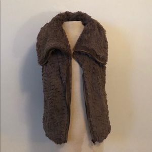 Taupe faux fur vest
